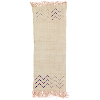 Raffia Table Runner with Embroidered Flowers By Rice DK